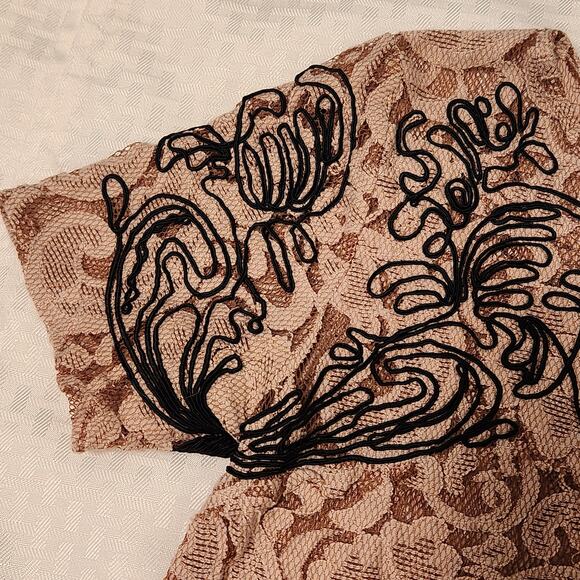 Free People Beautiful Dreamer Blush Lace Mini Dress or Tunic Top size XS - Picture 6 of 10